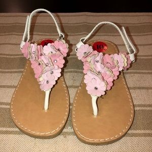 Girls flower‎ sandals size 8 summer school play